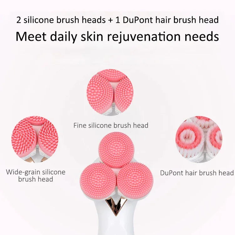 Limpeza Facial Elétrica de Silicone CNaier AE-878 com Carregamento USB, AE-878(Rosa), AE-878(Azul)