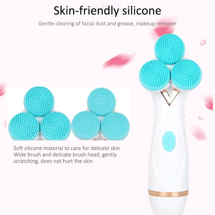 Limpeza Facial Elétrica de Silicone CNaier AE-878 com Carregamento USB, AE-878(Rosa), AE-878(Azul)
