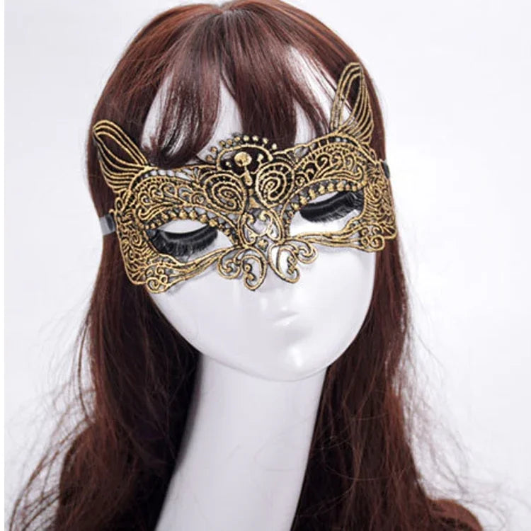 Festa de Máscaras de Halloween Dança Senhora Sexy Bronzeada Máscara de Renda Rei Gato, Rei Gato Bronzeado