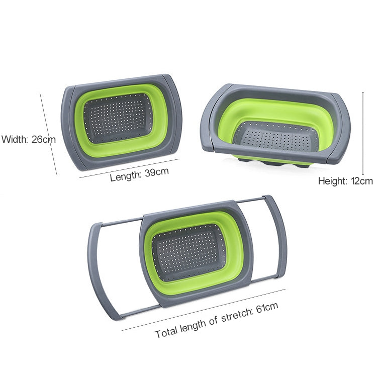 kn003 Cesto Retrátil para Filtro de Água de Frutas e Legumes Doméstico, Verde, Vermelho