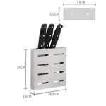Suporte de Facas de Parede para Cozinha em Aço Inoxidável 304, Suporte para Facas