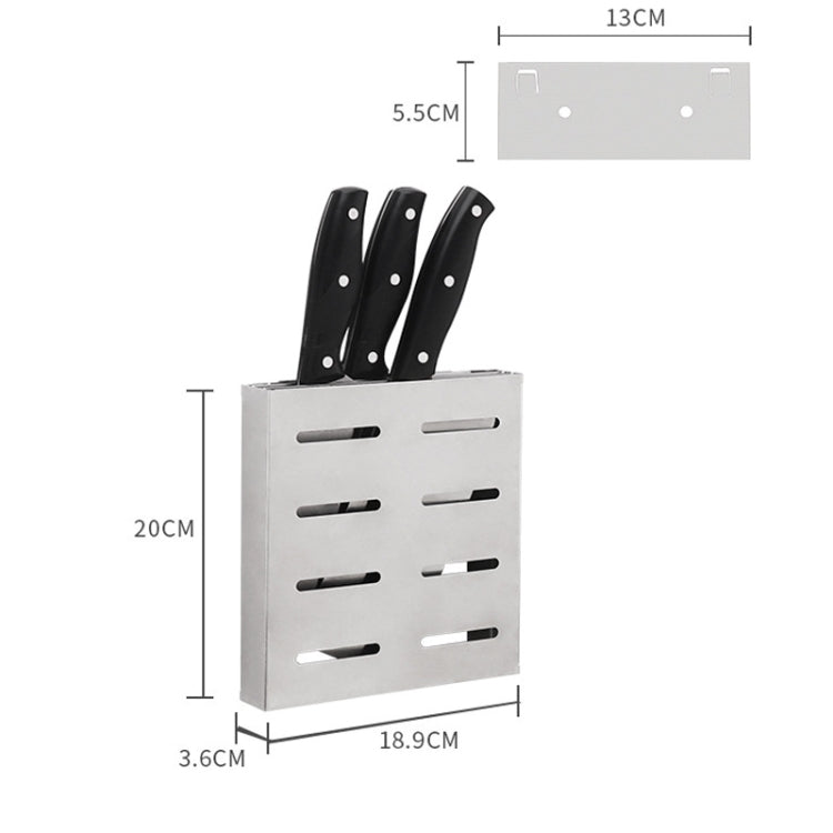 Suporte de Facas de Parede para Cozinha em Aço Inoxidável 304, Suporte para Facas