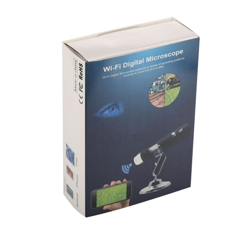 Microscópio Digital USB WiFi com Ampliação de 50X~1000X, Sensor de Imagem HD 1920x1080P, 8 LEDs e Suporte Profissional