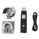Microscópio Digital USB WiFi com Ampliação de 50X~1000X, Sensor de Imagem HD 1920x1080P, 8 LEDs e Suporte Profissional