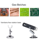 Microscópio Digital USB WiFi com Ampliação de 50X~1000X, Sensor de Imagem HD 1920x1080P, 8 LEDs e Suporte Profissional