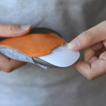 Bolsa de Armazenamento para Rato Estilo Europeu em Couro PU Elástico com Pelo e Feltro para Apple Magic Mouse 2, Estilo Europeu