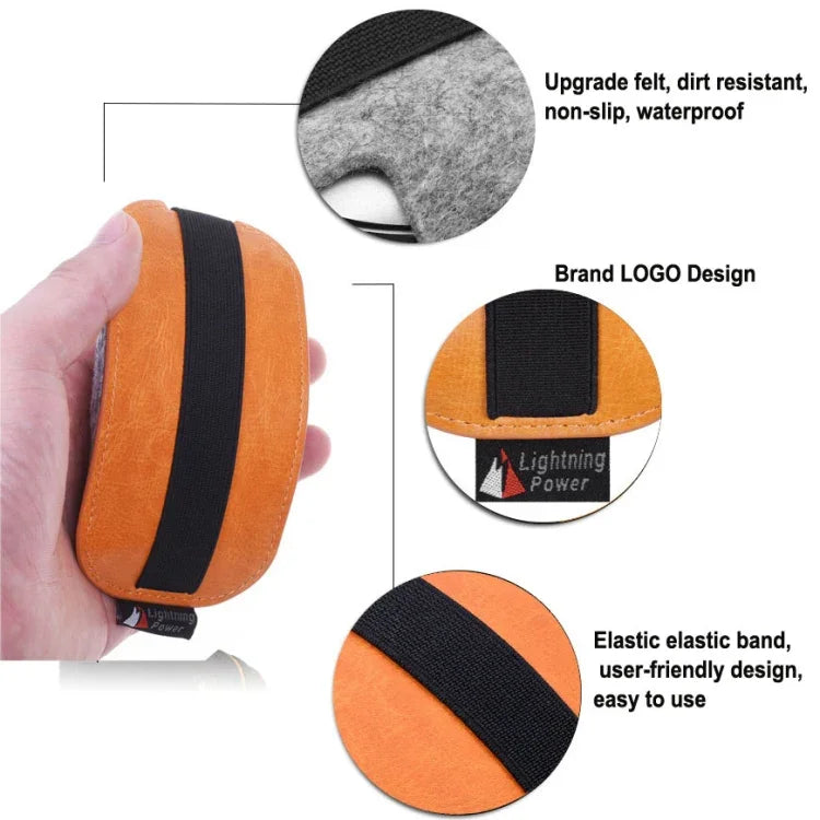 Bolsa de Armazenamento para Rato Estilo Europeu em Couro PU Elástico com Pelo e Feltro para Apple Magic Mouse 2, Estilo Europeu