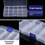 Removable Grid Plastic 15 Slots Box Organizer for Jewelry Earring Fishing Hook Small Accessories, 15 Slots (Purple+Blue), 15 Slots (Baby Blue+Blue), 15 Slots (White+Blue), 15 Slots (White+Pink)