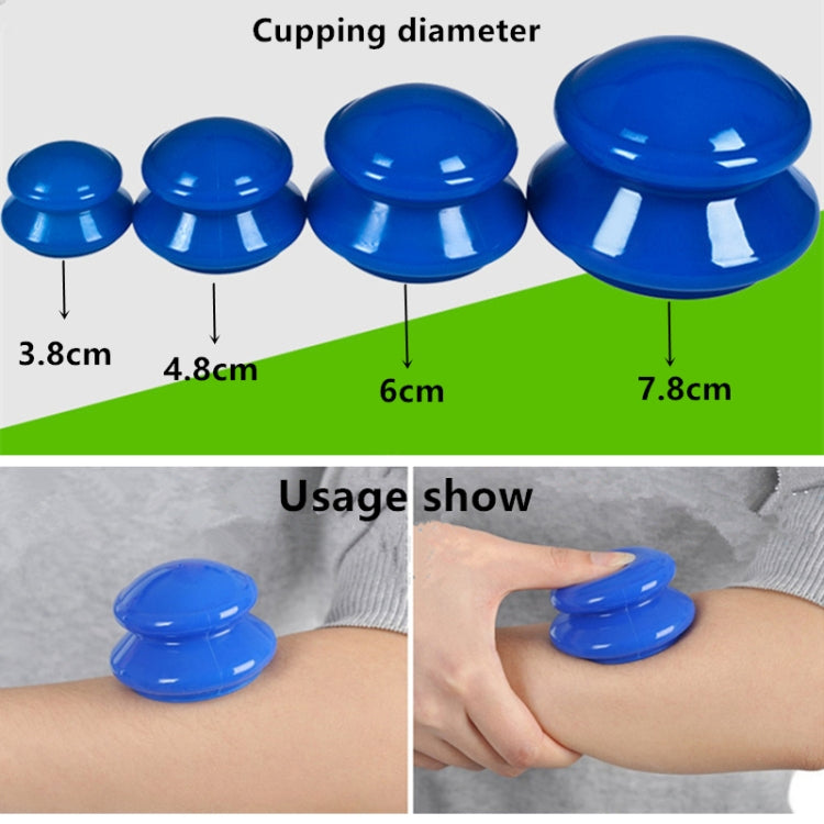 Conjunto de 4 Copos de Ventosa para Massagem Corporal, Terapia de Ventosaterapia, Anti-Celulite, Copos de Silicone a Vácuo