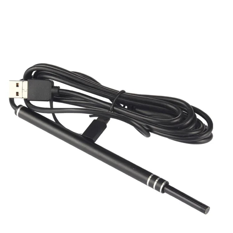 i96 Escopo Auricular USB 3 em 1 Inspeção Câmera HD 0.3MP Colher Visual para Ouvido para Telefones Android OTG & PC & MacBook, Cabo de 1,85m, 3 em 1 Preto 0.3MP