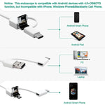 i95 Escopo Auricular USB 3 em 1 Inspeção Câmera HD 0.3MP Colher Visual para Ouvido para Telefones Android OTG & PC & MacBook, Cabo de 1,75m, 3 em 1 Branco 0.3MP