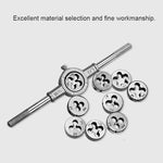 Conjunto de 20 Peças de Machos e Matrizes de Múltiplas Especificações, Chave de Catraca para Roscar Métrica Manual, 20 Peças