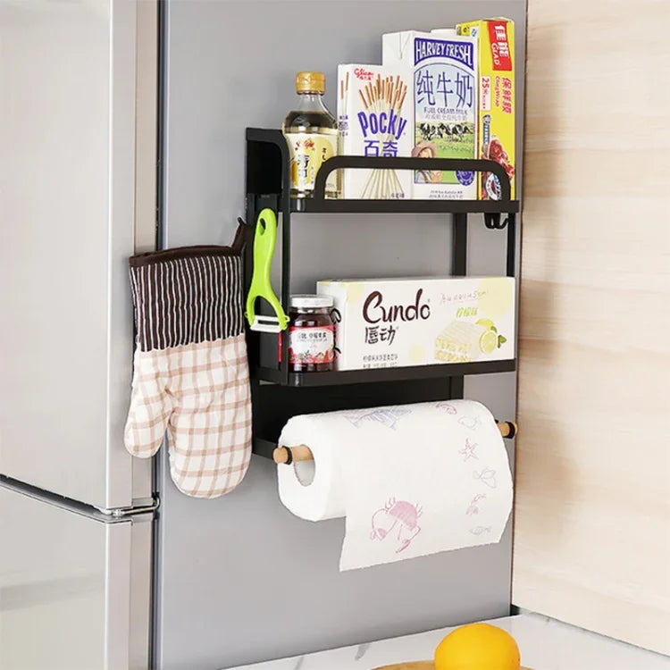 Suporte de Armazenamento Magnético para Frigorífico de Duas Camadas para Cozinha, Duas Camadas