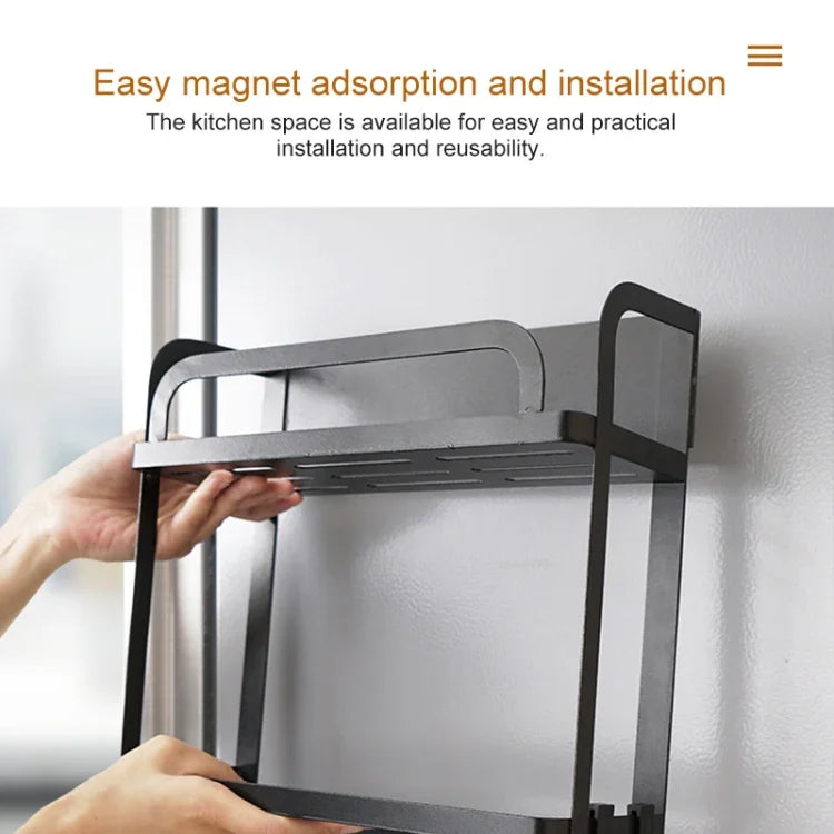 Suporte de Armazenamento Magnético para Frigorífico de Duas Camadas para Cozinha, Duas Camadas