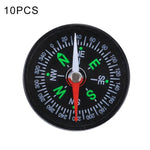 10 bússolas plásticas de 40mm para desporto ao ar livre, campismo e caminhadas, guia de orientação para caminhantes, entrega com cor aleatória, 40mm