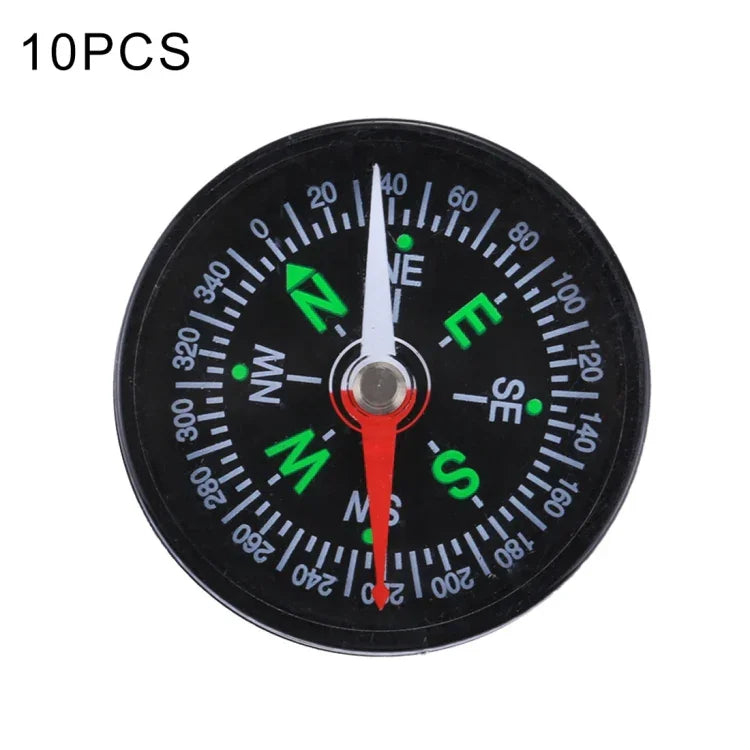 10 bússolas plásticas de 40mm para desporto ao ar livre, campismo e caminhadas, guia de orientação para caminhantes, entrega com cor aleatória, 40mm