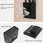 Suporte de Parede para Cozinha em Aço Inoxidável para Facas, Pauzinhos e Recipiente, Suporte para Facas, Pauzinhos e Recipiente