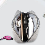 Bolsa de Armazenamento de Viagem Simples e Multifuncional para Dispositivos Digitais, para Telemóveis, Power Bank, Pen Drive, Auriculares, Cabos de Dados, etc., Pequeno: 16*11*5cm, Preto, Rosa, Cinzento, DY01 16x11x5cm