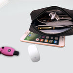 Bolsa de Armazenamento de Viagem Simples e Multifuncional para Dispositivos Digitais, para Telemóveis, Power Bank, Pen Drive, Auriculares, Cabos de Dados, etc., Pequeno: 16*11*5cm, Preto, Rosa, Cinzento, DY01 16x11x5cm