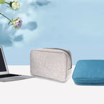 Bolsa de Armazenamento de Viagem Simples e Multifuncional para Dispositivos Digitais, para Telemóveis, Power Bank, Pen Drive, Auriculares, Cabos de Dados, etc., Pequeno: 16*11*5cm, Preto, Rosa, Cinzento, DY01 16x11x5cm