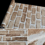 Papel de Parede Decorativo Criativo 3D Tijolo Retro, Adesivos para Parede de Quarto e Sala, Rolo de Papel de Parede Impermeável, Tamanho: 45 x 1000cm, Tijolo retro