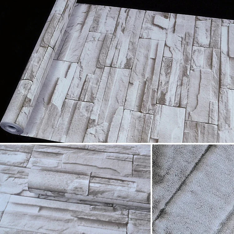 Papel de parede autocolante decorativo criativo 3D de tijolo de estuque para quarto e sala, papel de parede impermeável em rolo, tamanho: 45 x 1000cm, Tijolo de estuque
