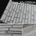 Papel de parede autocolante decorativo criativo 3D de tijolo cinzento para quarto e sala, papel de parede impermeável em rolo, tamanho: 45 x 1000cm, Tijolo cinzento
