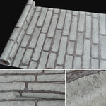 Papel de parede autocolante decorativo criativo 3D de tijolo cinzento para quarto e sala, papel de parede impermeável em rolo, tamanho: 45 x 1000cm, Tijolo cinzento