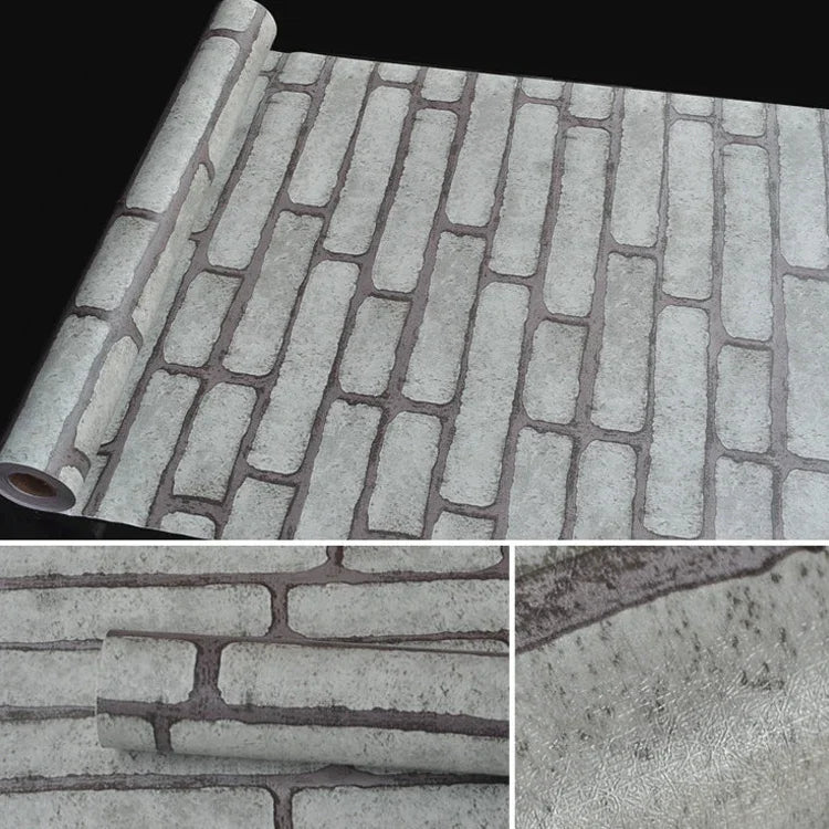 Papel de parede autocolante decorativo criativo 3D de tijolo cinzento para quarto e sala, papel de parede impermeável em rolo, tamanho: 45 x 1000cm, Tijolo cinzento
