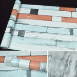 Papel de Parede Decorativo Criativo 3D Tijolo de Pedra de Madeira, Adesivos para Parede de Quarto e Sala, Rolo de Papel de Parede Impermeável, Tamanho: 45 x 1000cm, Pedra de madeira