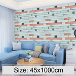Papel de Parede Decorativo Criativo 3D Tijolo de Pedra de Madeira, Adesivos para Parede de Quarto e Sala, Rolo de Papel de Parede Impermeável, Tamanho: 45 x 1000cm, Pedra de madeira