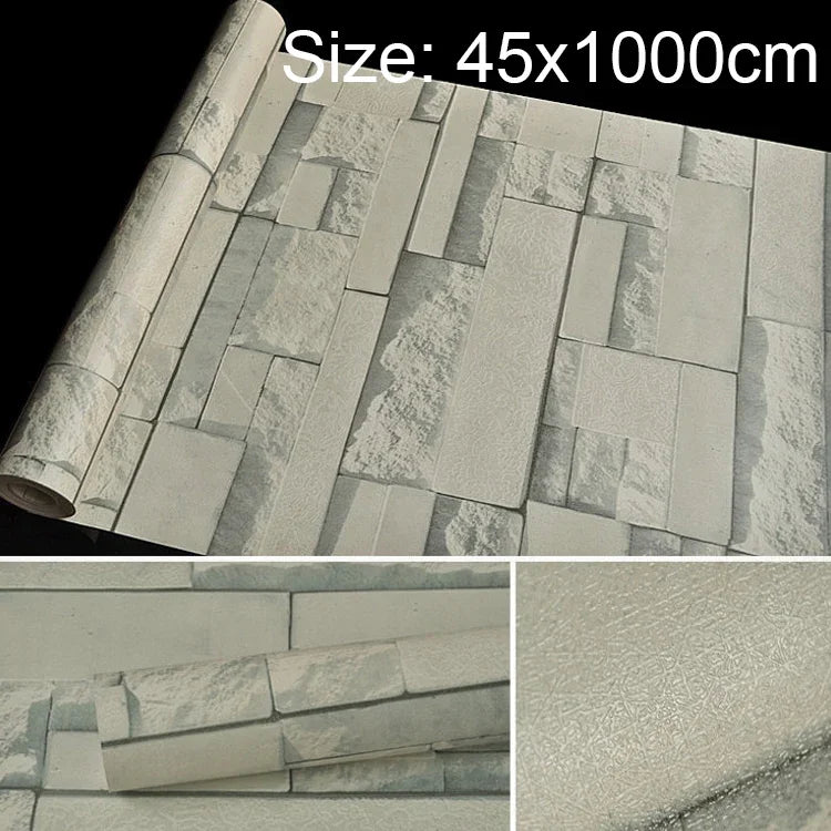 Papel de parede autocolante decorativo criativo 3D de pedra Qingyun para quarto e sala, papel de parede impermeável em rolo, tamanho: 45 x 1000cm, Pedra Qingyun