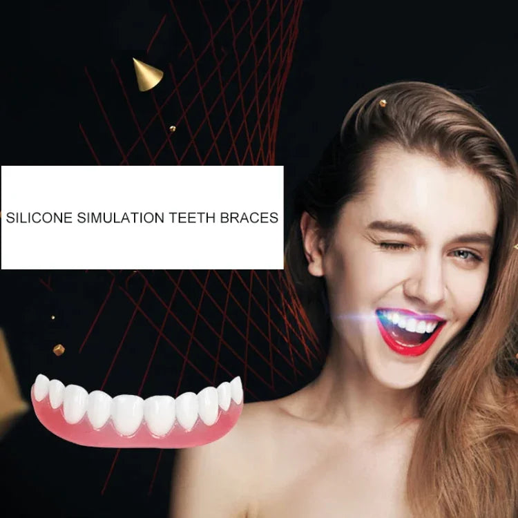 Aparelho de Clareamento Simulado em Silicone, Confortável e Flexível, Dentes Curvos, Ferramentas de Beleza para Dentaduras, Comprimento: 7cm