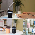 Humidificador Ultrassónico Elétrico Multifuncional 3 em 1 em Forma de Cogumelo com Aromaterapia, Névoa Fria e Porta USB Estendida
