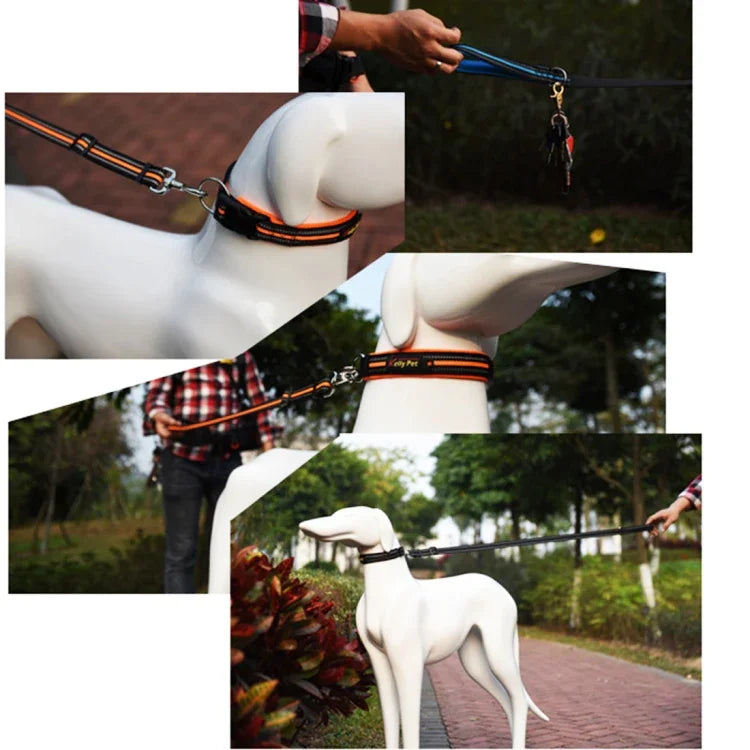 Trela de Tração para Cães em Nylon Reflector, Respirável e Portátil, Tamanho: M, Intervalo Ajustável: 2.5*(100-140cm), Tamanho: M, Intervalo Ajustável: 2.5*(100-140cm)