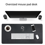 Multifunction Business Double Sided PU Leather Mouse Pad Keyboard Pad Table Mat Computer Desk Mat, Size: 90 x 45cm, Size: 90 x 45cm(Black Red), Size: 90 x 45cm, Size: 90 x 45cm(Green + Silver), Size: 90 x 45cm(Blue + Yellow), Size: 90 x 45cm(Silver Grey)