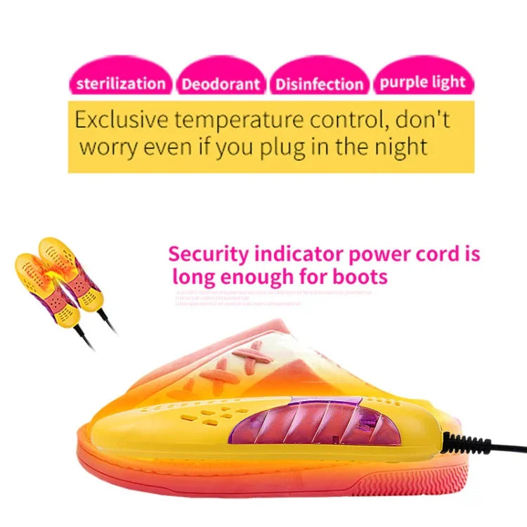 Secador e Aquecedor de Sapatos Multifuncional Doméstico com Desumidificação, Desodorização e Iluminação, Ficha US, Ficha US