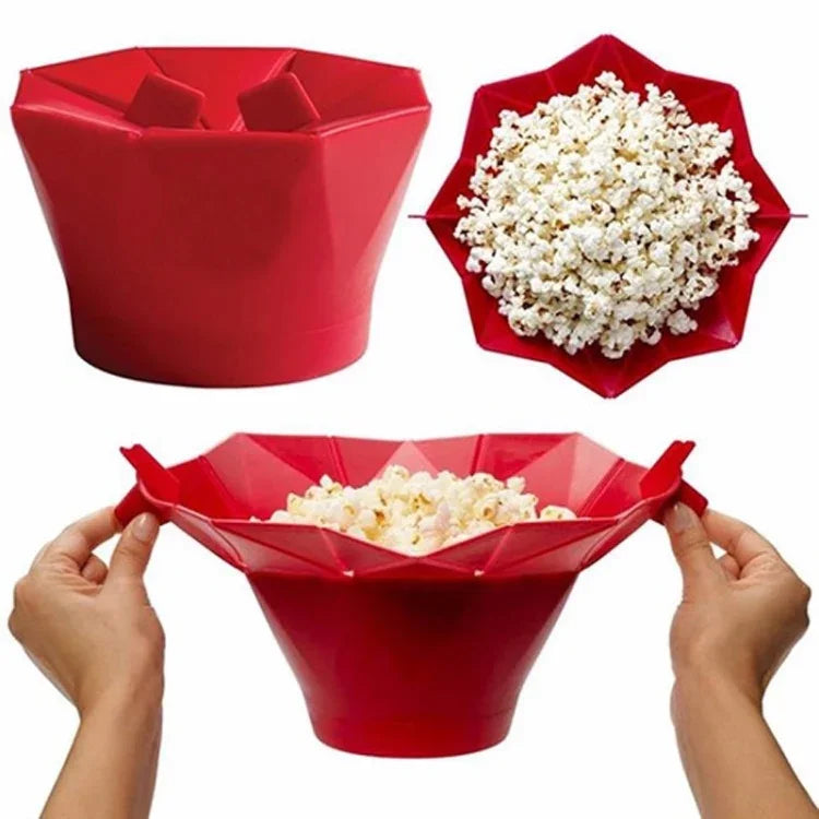2 PCS Criador Criativo Dobrável de Silicone para Pipocas no Micro-ondas, Silicone Dobrável