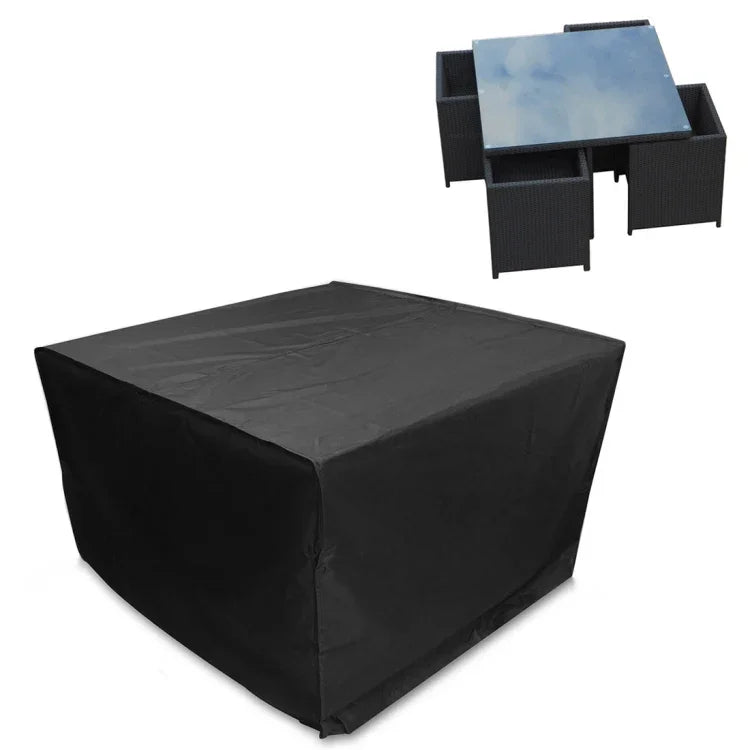 Capa protetora para conjunto de móveis de exterior, resistente a UV, impermeável e à prova de pó, em tecido Oxford 210D, para mesa e cadeiras dobráveis, Tamanho: 123*123*74cm (Preto), Tamanho: 123*123*74cm