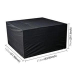 Capa Protetora Impermeável Anti-UV e Anti-Pó em Tecido Oxford 210D para Mesa e Cadeiras Dobráveis, Capa para Conjunto de Mobiliário de Exterior, Tamanho: 213*132*74cm (Preto), Tamanho: 213*132*74cm