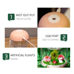 Humidificador de ar aromaterapia portátil mini micro Imycoo WT602 2W com design paisagístico USB, luz LED colorida, capacidade do depósito de água: 180ml, DC 5V