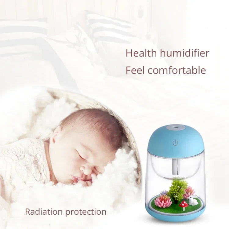 Humidificador de ar aromaterapia portátil mini micro Imycoo WT602 2W com design paisagístico USB, luz LED colorida, capacidade do depósito de água: 180ml, DC 5V