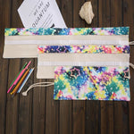 Estojo para Canetas com 48 Compartimentos, Estampa Céu Estrelado, Estojo de Lona Enrolável para Lápis, Bolsa para Material Escolar, 48 Compartimentos