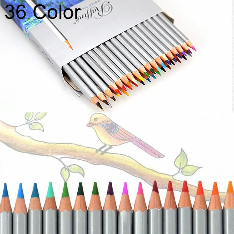 Conjunto Profissional de Lápis de Cor de Madeira com 36 Cores para Desenho, Livros de Esboço e Coloração Artística, 36 Cores