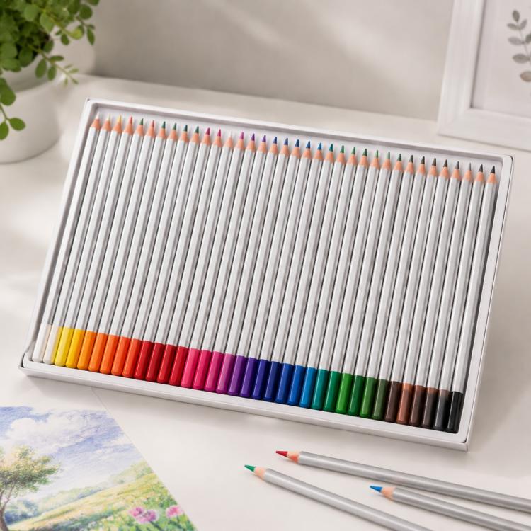 Livros Profissionais de Esboço e Coloração para Arte com Lápis de Cor de Madeira Vibrantes, Conjunto de 48 Cores, 48 Cores