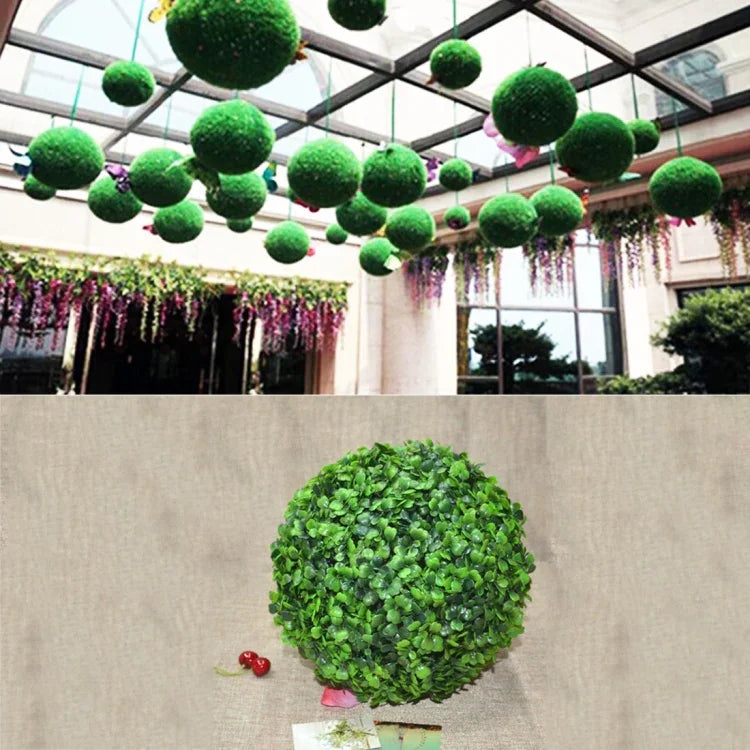 Bola Topiária de Planta Artificial Aglaia Odorata Decoração para Casamento Evento Casa Exterior Ornamento Suspenso, Diâmetro: 8,7 polegadas, 8,7 polegadas