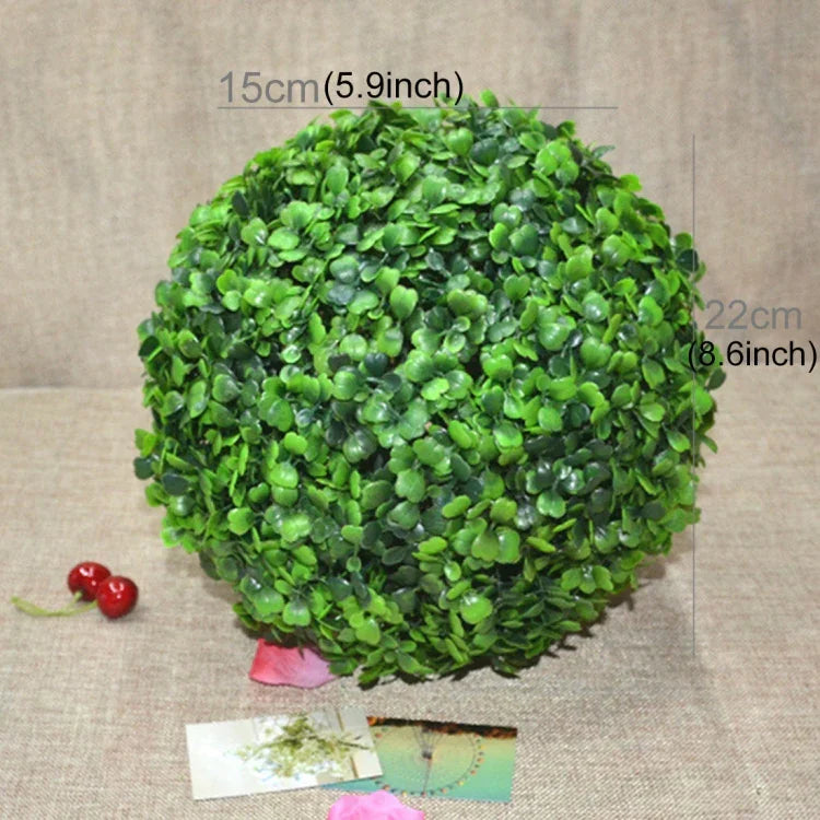Bola Topiária de Planta Artificial Aglaia Odorata Decoração para Casamento Evento Casa Exterior Ornamento Suspenso, Diâmetro: 8,7 polegadas, 8,7 polegadas