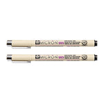 2 Canetas Fineliner de Tinta Pigmentada para Desenho Arquivístico, Ponta Manga Micron, 0,5mm, 0,25mm, 0,3mm, 0,35mm, 0,45mm