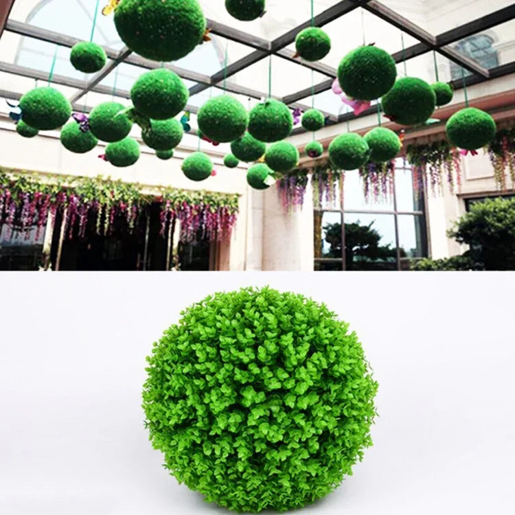 Bola Topiária de Planta Artificial de Eucalipto Verde Decoração para Casamento Evento Casa Exterior Ornamento Suspenso, Diâmetro: 13,4 polegadas, 13,4 polegadas