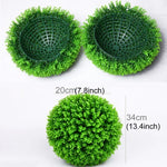 Bola Topiária de Planta Artificial de Eucalipto Verde Decoração para Casamento Evento Casa Exterior Ornamento Suspenso, Diâmetro: 13,4 polegadas, 13,4 polegadas